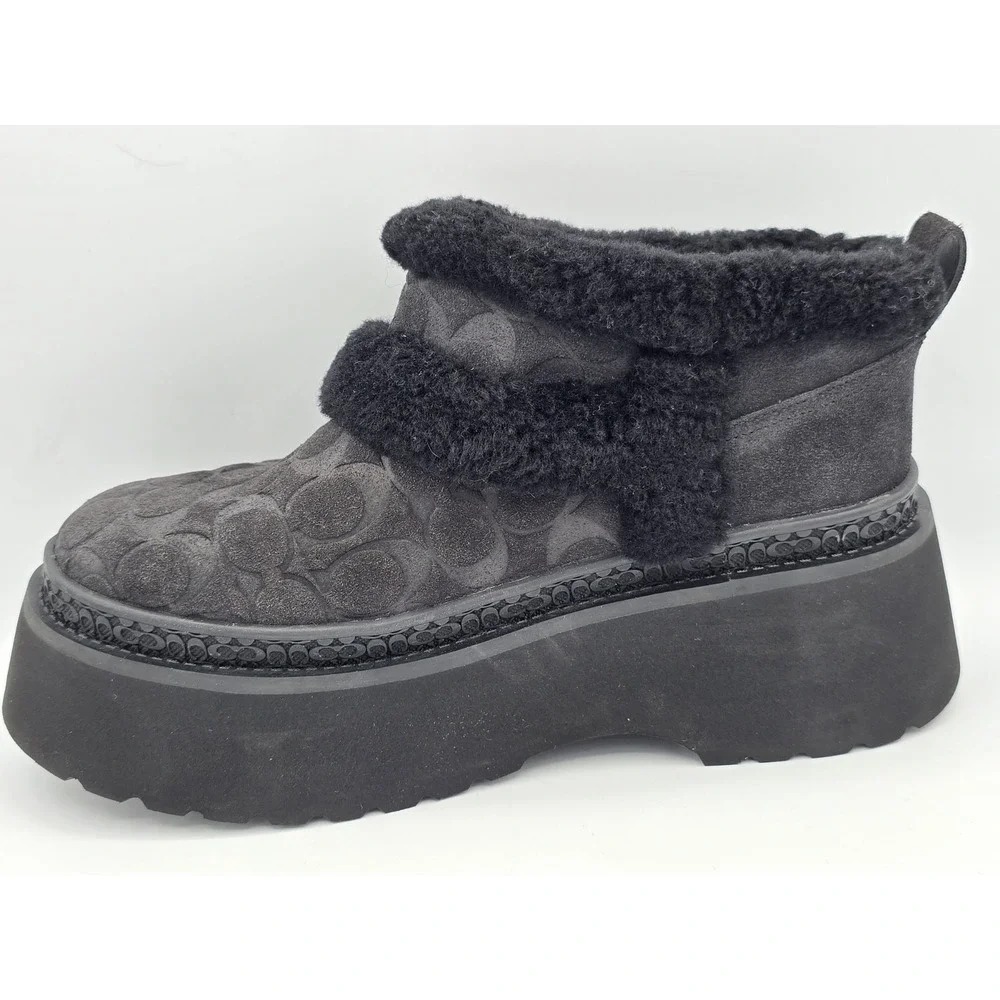 Coach Women's Christina Shearlilng Bootie - Black - Sherpa Lined UGQ Sz‎ 8B